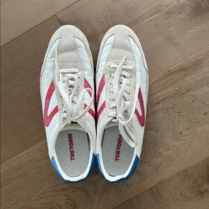 Tretorn White and Red Sneakers